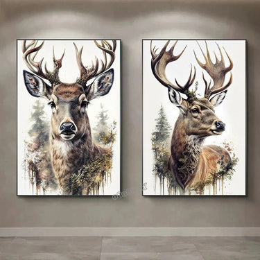 Minimalist Deer Art Print - Nature Canvas Decor - InspiredGrabs.com